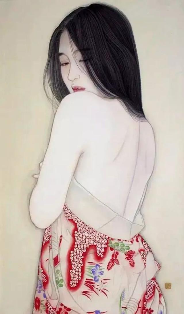 日本女畫家唯美工筆人體繪畫作品