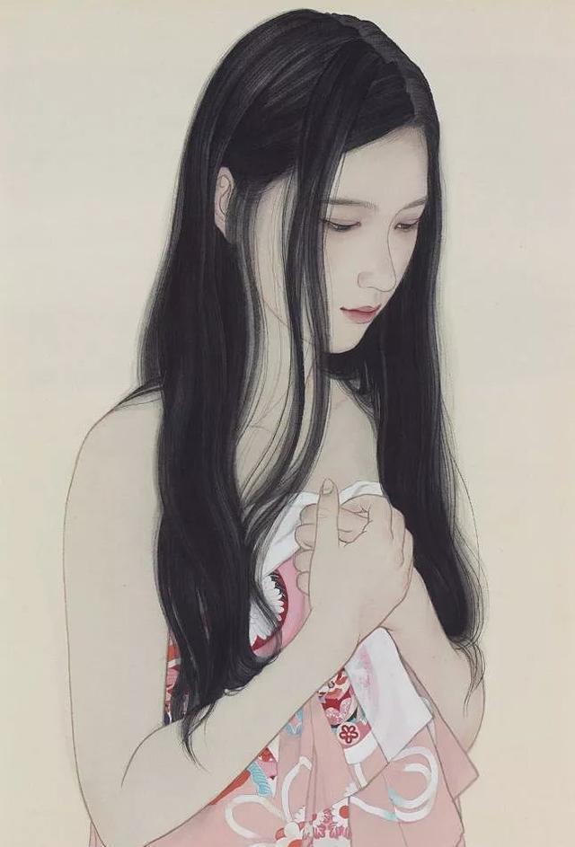 日本女畫家唯美工筆人體繪畫作品