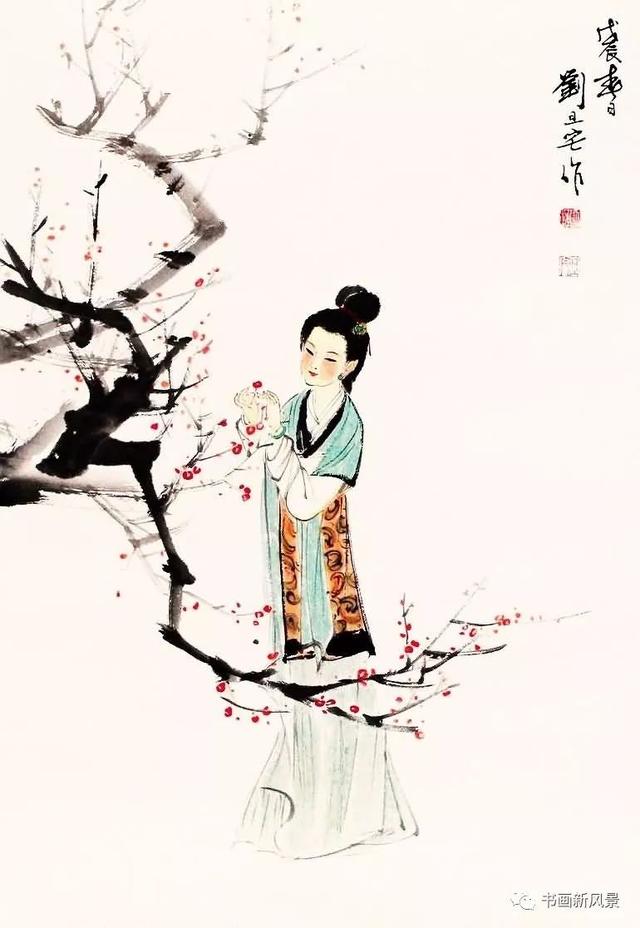 五位名家畫(huà)筆下的梅花仕女欣賞