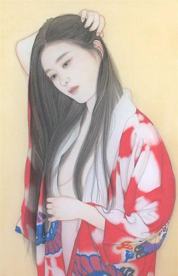 日本女畫家唯美工筆人體繪畫作品