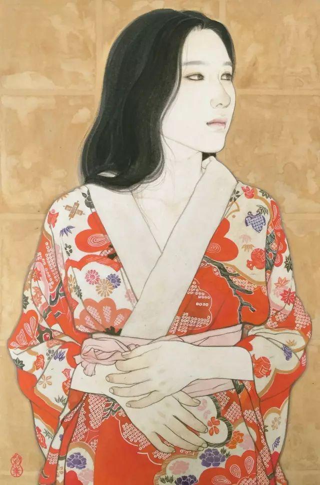 日本女畫家唯美工筆人體繪畫作品