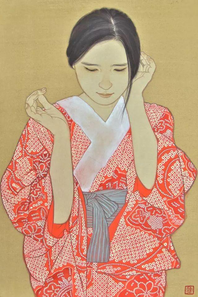 日本女畫家唯美工筆人體繪畫作品