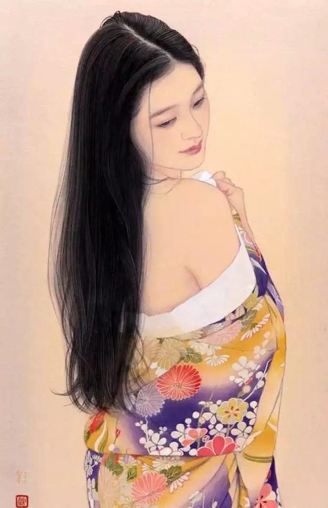 日本女畫家唯美工筆人體繪畫作品