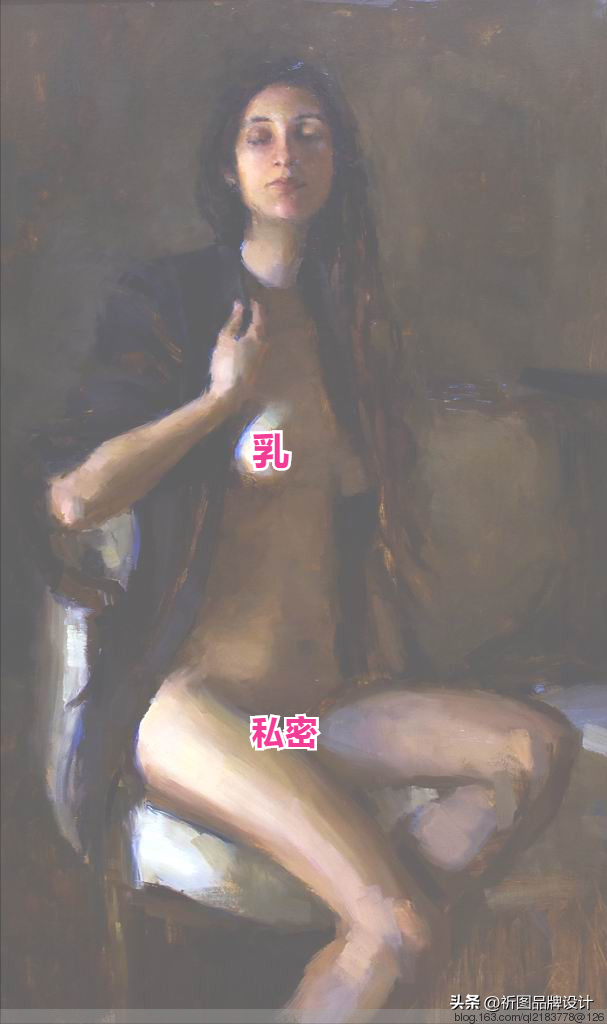 “乳”此美麗的人體油畫作品，肌膚如此細膩絲滑，真美