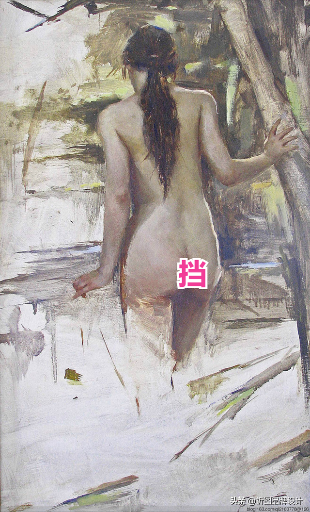“乳”此美麗的人體油畫作品，肌膚如此細膩絲滑，真美