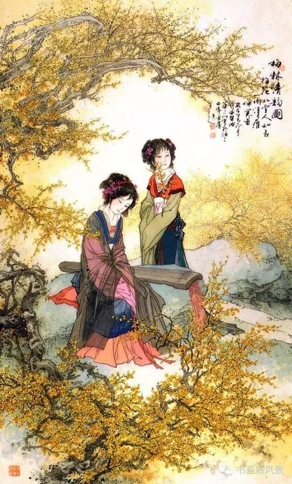 五位名家畫(huà)筆下的梅花仕女欣賞