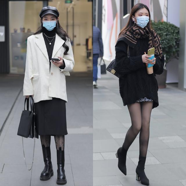 被杭州女生驚艷到了！滿大街都在穿“靴子+黑絲”，洋氣又好看