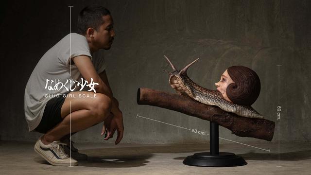 網(wǎng)友自制“蛞蝓少女”實(shí)物，采用正常人類比例，又精致又恐怖