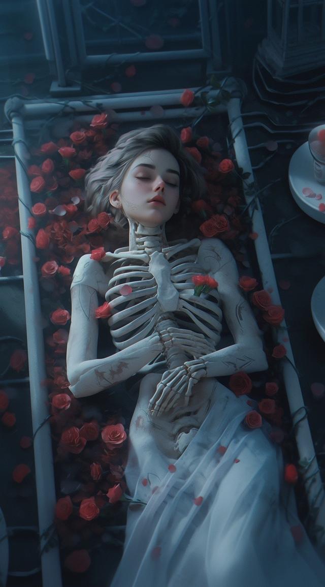 美女骷髏壁紙，紅粉骷髏何足爭，石崇當(dāng)日太憐卿