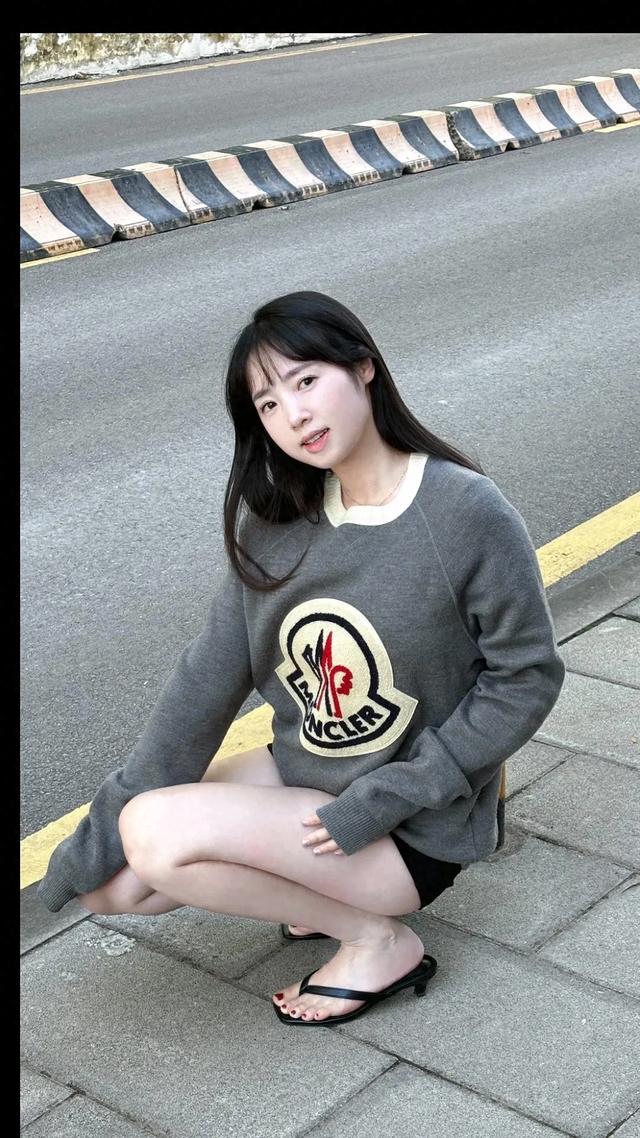戶外攝影中的長腿美女