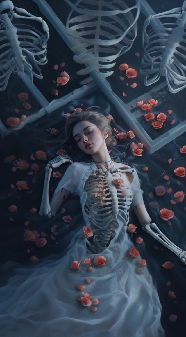 美女骷髏壁紙，紅粉骷髏何足爭，石崇當(dāng)日太憐卿