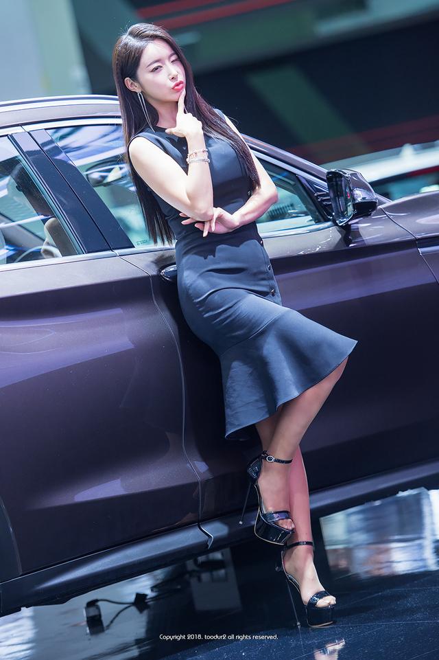 韓國車展美女車模高清圖片 清純亮麗可愛