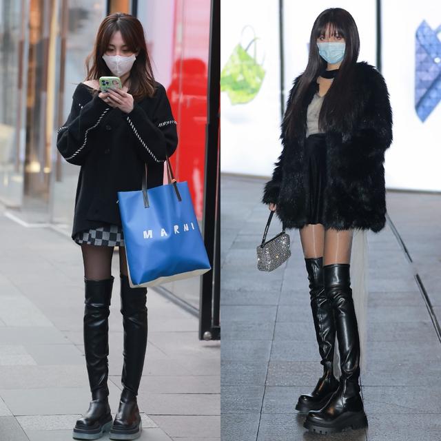 被杭州女生驚艷到了！滿大街都在穿“靴子+黑絲”，洋氣又好看