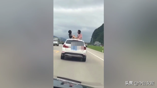 兩妙齡女子寶馬車頂劃拳視頻火了！不是“好嗨喲”是“超危險”！