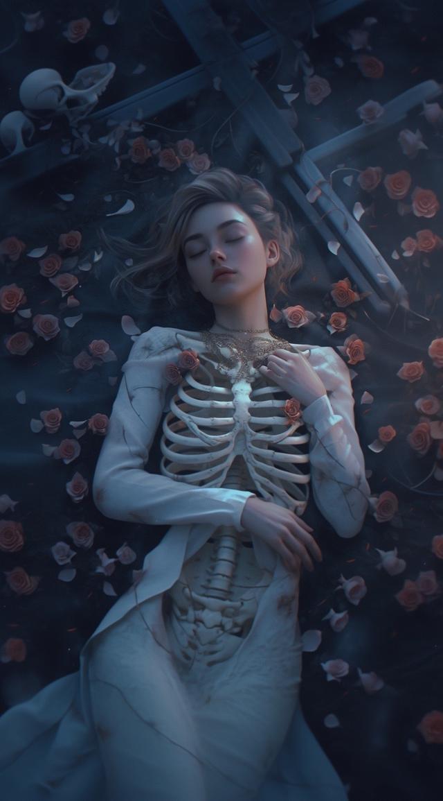 美女骷髏壁紙，紅粉骷髏何足爭，石崇當(dāng)日太憐卿