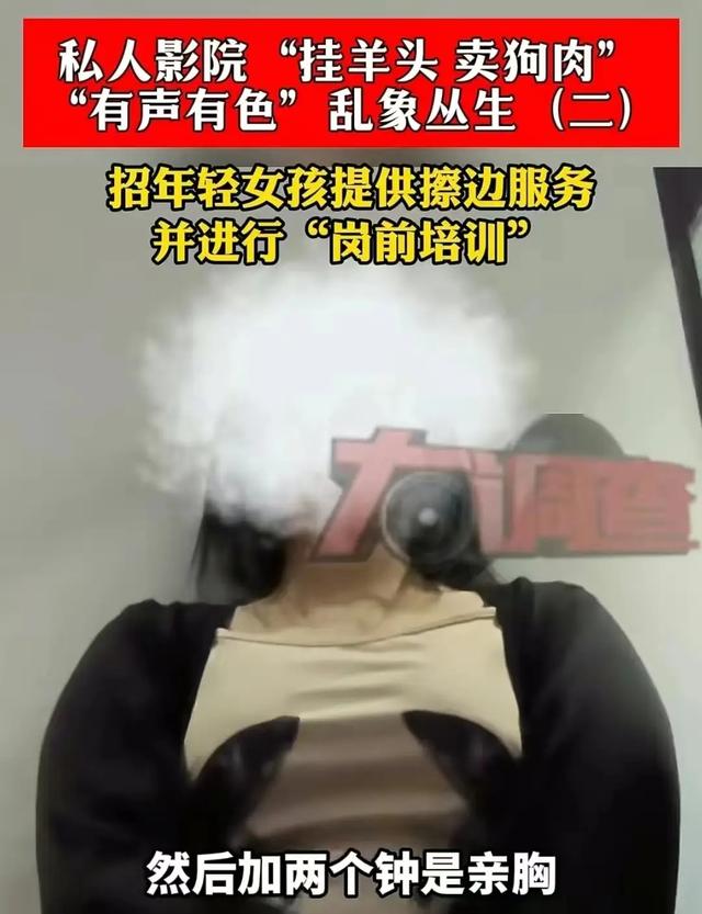記者暗訪私人影院, 毫無底線！美女助教, 互動(dòng)觀影, 親嘴摸胸都可以