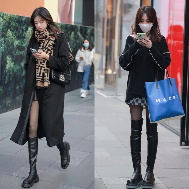 被杭州女生驚艷到了！滿大街都在穿“靴子+黑絲”，洋氣又好看