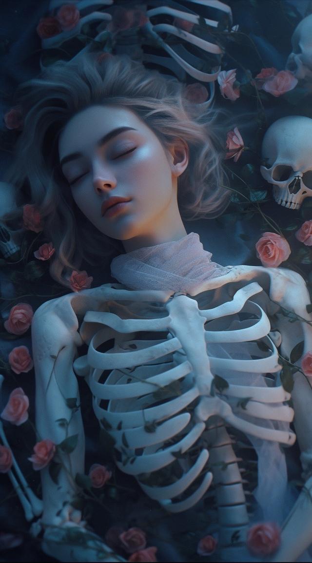 美女骷髏壁紙，紅粉骷髏何足爭，石崇當(dāng)日太憐卿