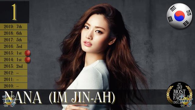 全球近10年以來最美的30位美女排行榜，韓國美女Nana榮獲第一名
